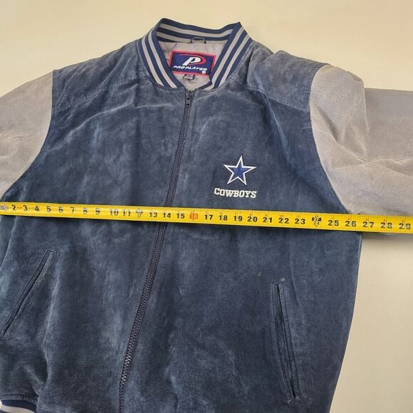 Vintage 90s Dallas Cowboys Pro Player Suede LeatherJacket Men's 2XL Two Tone‎ - Picture 6 of 13